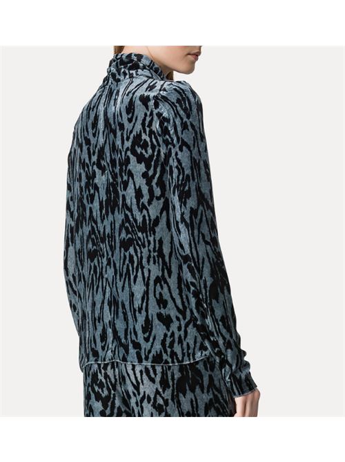 VELVET ROLLNECK WITH MOIRE' PRINT FORTE_FORTE | 14415_my shirtF48M.7052 stone